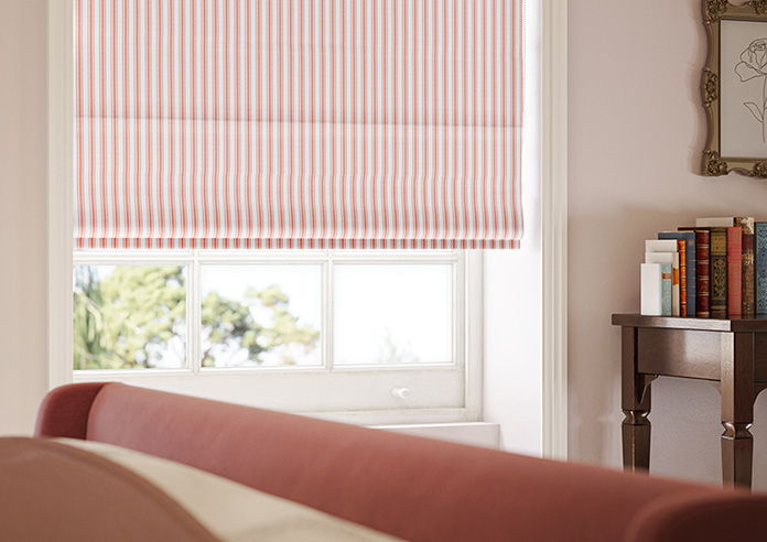 Lace Stripes, Coral - Roman Blind - Image 5